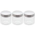 Kit 3 Potes de Vidro Borossilicato Porta Mantimentos Lyor 870ml cada Tampa Inox Sydney