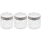 Kit 3 Potes de Vidro Borossilicato Porta Mantimentos Lyor 870ml cada Tampa Inox Sydney