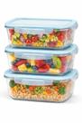Kit 3 Potes de Vidro Hermético 1500ml Vedação Organizador Cozinha Mantém Alimentos Frescos