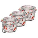 KIT 3 Potes de Vidro Hermético Original FIDO Terrina 125 ml 80 mm Multiuso