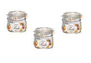 Kit 3 Potes de Vidro Hermético Original Fido Terrina 500 ml Ø 10,6 mm Multiuso