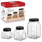 Kit 3 Potes de Vidro Organizador 250ml / 500ml / 1 Litro