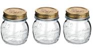 Kit 3 Potes de Vidro Quattro Stagioni 250 ml Para Conservas e Afins COM Tampa Original
