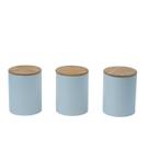Kit 3 potes dolomita com tampa de bambu zig zag 1,2l - Oikos