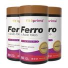 Kit 3 Potes Ferro Ácido Fólico 60 Cápsulas Fitoprime