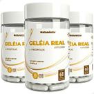 Kit 3 Potes Geleia Real Liofilizada Própolis Suplemento Alimentar Natural 180 Capsulas Pura Premium