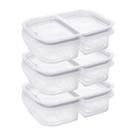 Kit 3 Potes Hermético com 2 Divisórias 500ml Porta Frios Marmita Frutas Vegetais Alimentos Petiscos BPA Free