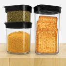 Kit 3 Potes Herméticos 150ml 350ml E 500ml Biscoito tempero Transparente