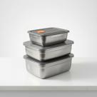 Kit 3 Potes Herméticos Aço Inox Multiuso 500ml,900ml,1200ml Kit 3 Potes Herméticos Aço Inox Multiuso 500ml,900ml,1200ml