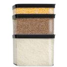 kit 3 potes herméticos acrílico mantimento ideal para arroz feijão