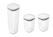 Kit 3 potes Herméticos BLOCK com tampa vedação OU Kit 3 potes Herméticos BLOCK com tampa vedação OU