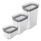 Kit 3 Potes Herméticos Block Retangulares Porta Mantimentos f6025 Kit 3 Potes Herméticos Block Retangulares Porta Mantimentos f6025
