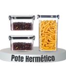 Kit 3 Potes Herméticos com Tampa Vedação Acrílico Multiuso Organização Cozinha Mantimentos