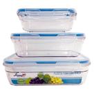 Kit 3 Potes Herméticos com Trava de Segurança Redondo ou Retangular Plástico Transparente