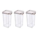 Kit 3 Potes Herméticos com Travas 1,24L Plasútil Branco Organização Modular Alimentação Resistente
