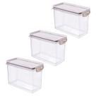 Kit 3 Potes Herméticos com Travas 1,9L Plasútil Tampa Branco Moderno Modular Alimentos Cozinha
