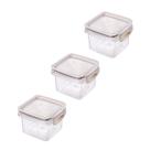 Kit 3 Potes Herméticos com Travas 380ml Plasútil Branco Compacto Empilhável Despensa Alimentos