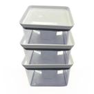 Kit 3 potes hermeticos jogo porta mantimentos empilhavel organizador empilhavel 550ml