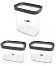 Kit 3 Potes Herméticos Para Mantimentos Cozinha
