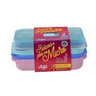 Kit 3 Potes Herméticos para Microondas Dup tampa com Válvula Tapuer Vasilha 500ml cada BPA Free