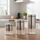 Kit 3 Potes Herméticos Porta Condimentos Vidro 750ml 1,2L 1,4L