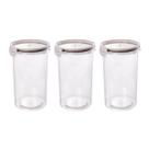 Kit 3 Potes Herméticos Travas 1,8L Plasútil Redondo Branco Moderno Empilhável Armazenamento Versátil