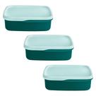 Kit 3 Potes Herméticos Tupperware Basic Line com Divisória 550ml Kit 3 Potes Herméticos Tupperware Basic Line com Divisória 550ml