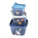Kit 3 Potes Infantil Menino Menina Papinha Lanche Bpa Free -