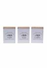 Kit 3 Potes Lata Porta Mantimentos em Metal Quadrado Branco