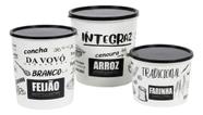Kit 3 Potes Mantimento Arroz Feijao Farinha Vedacao Bpa Free