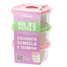 Kit 3 potes mantimentos herméticos 1l tampa vedação bpa free Kit 3 potes mantimentos herméticos 1l tampa vedação bpa free