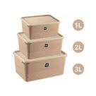Kit 3 Potes Multiuso 1L, 2L e 3 Litros Capuccino UZ Kit 3 Potes Multiuso 1L, 2L e 3 Litros Capuccino UZ