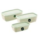 Kit 3 Potes Para Alimentos Branco Plástico 5L/3L/1,5L