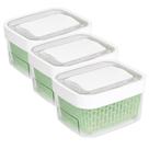 Kit 3 Potes para Alimentos Hermetico OXO Greensaver 1,5L Conserva Frescor por Mais Tempo