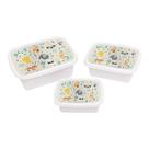 KIt 3 Potes Para Alimentos Retangular BRANCO 220/420/750 ML