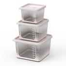 Kit 3 Potes Para Alimentos Transparente Prisma P/M/G C/Tampa