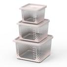 Kit 3 Potes Para Alimentos Transparente Prisma P/M/G C/Tampa