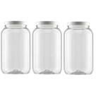 Kit 3 Potes Plástico Bandeirante Tampa Branca 3,6 Litros