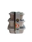 Kit 3 Potes Plástico Tampa Flexível 500/1000/1500ml Kit 3 Potes Plástico Tampa Flexível 500/1000/1500ml