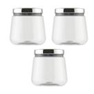 Kit 3 Potes Plástico Tampa Rose 1,2l Bolachas Biscoito - Kit 3 Potes Plástico Tampa Rose 1,2l Bolachas Biscoito -