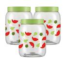 Kit 3 Potes Plasticos 1700ml Com Tampa Potes Mantimentos Decorado