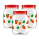 Kit 3 Potes Plasticos 1700ml Com Tampa Potes Mantimentos Decorado