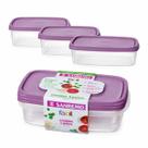 Kit 3 Potes Plásticos 1,8L Sanremo Com Tampa Vedação Segura