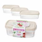 Kit 3 Potes Plásticos 1,8L Sanremo Com Tampa Vedação Segura