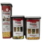 Kit 3 Potes Porta Mantimentos Gde Quadrado Herméticos Bandei