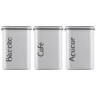 Kit 3 Potes Porta Mantimentos Herméticos Grande 2LT Café Açúcar e Biscoito