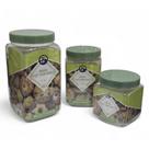 Kit 3 Potes Quadrado Porta Mantimentos Doces P M G Premium