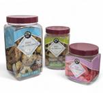 Kit 3 Potes Quadrado Porta Mantimentos Doces P M G Premium