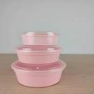 Kit 3 potes redondo porta alimentos mantimentos freezer microondas multi tamanho
