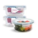 Kit 3 Potes Redondo Vidro Hermético Forno Microondas 620ml